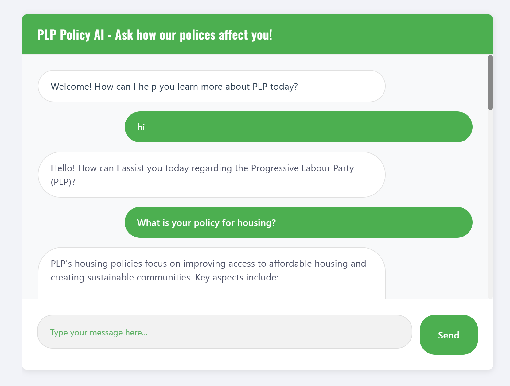 PLP Chatbot